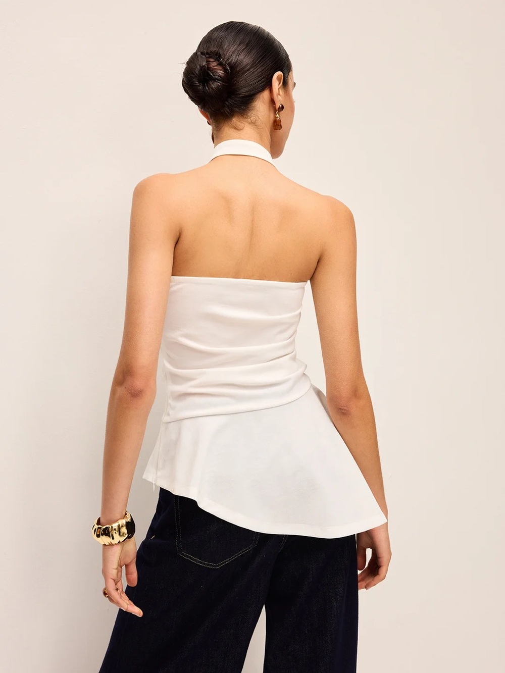 Commense Halter Neck Peplum Top With Chain Detail - Size XS - Picture 3 of 6